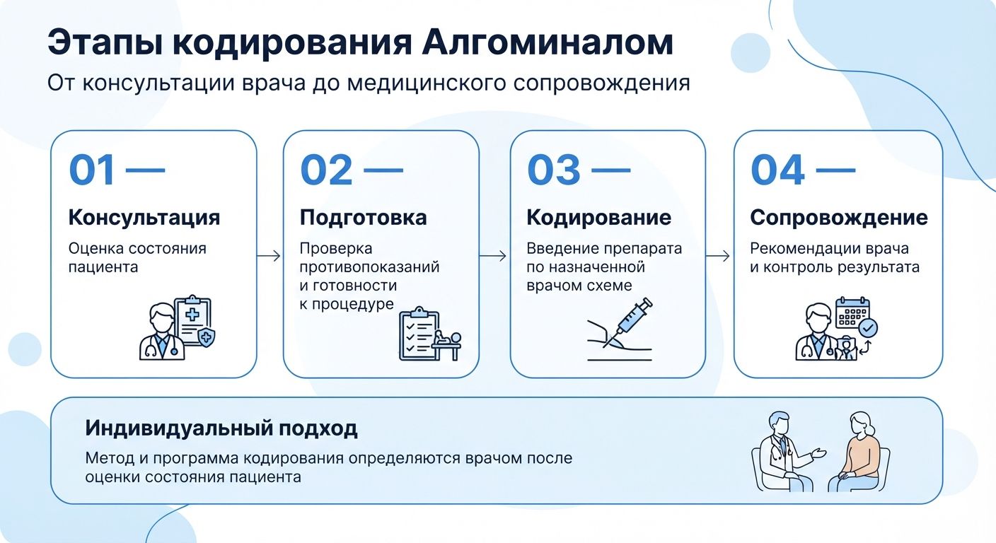 Кодирование препаратом «Алгоминал» в Сочи инфографика